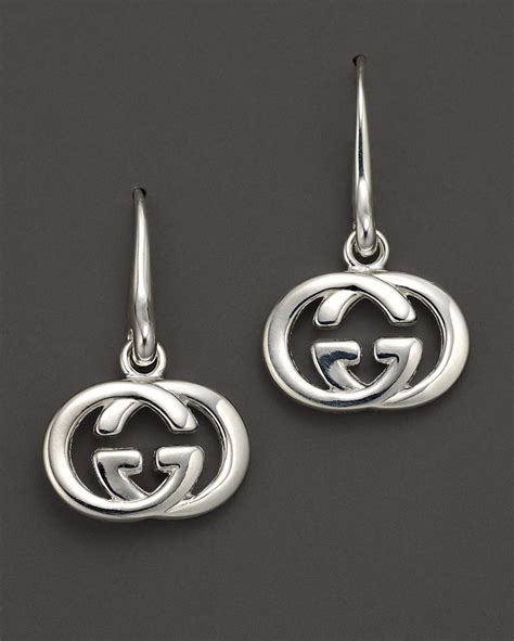 gucci studs silver|Gucci silver dangling earrings.